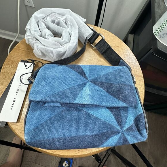 Aimee Kestenberg Broadway Mini Cossbody Purse Denim Patchwork Suede NWT - Picture 2 of 6